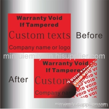 Custom Red Tamper Proof Warranty Void Labels,void Stickers 